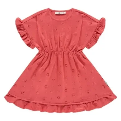 Girls Short Sleeve Dress Scarlet