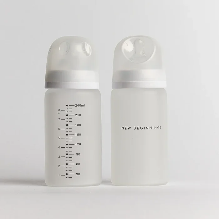Glass Bottle with Outer Silicone Coating- 240ml Twin