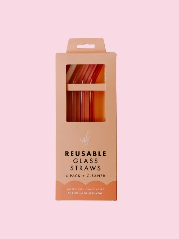 Glass Straw Pack – 4 Colors