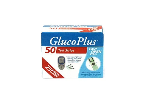 GlucoPlus Blood Sugar Test Strips- 50s