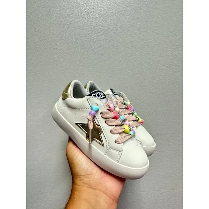 Gold Star Beaded Laces Sneakers
