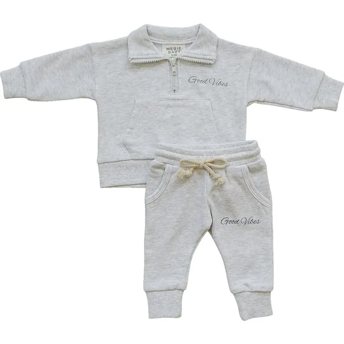 Good Vibes Quarter Zip French Terry Set