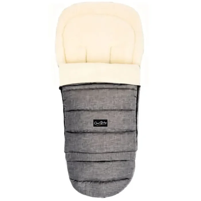 Gray Arctic Organic Wool Adjustable Footmuff