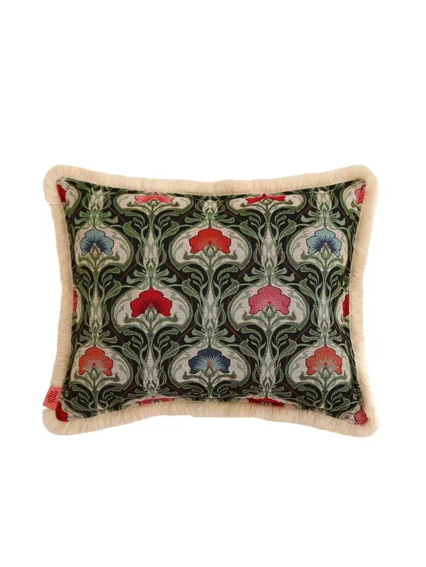 Green Medusa – Pillow With Fringe