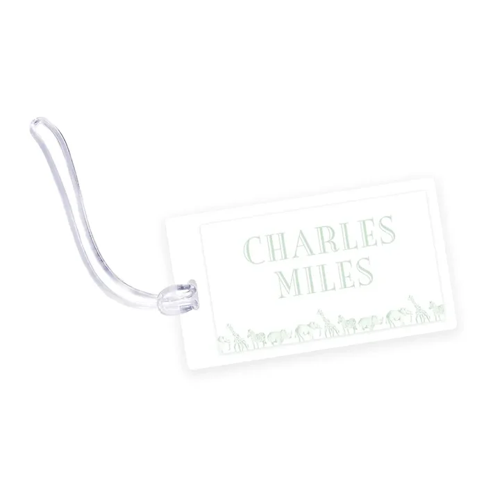Green Safari Laminated Bag Tag