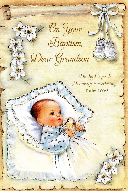 Greeting Card – On Your Baptism, Dear Grandson