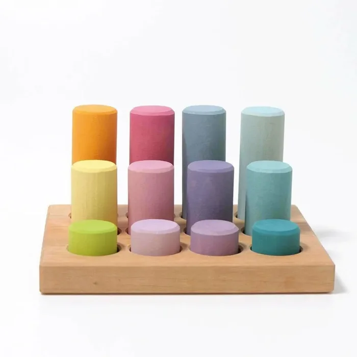 Grimm’s Stacking Game Small Rollers Pastel