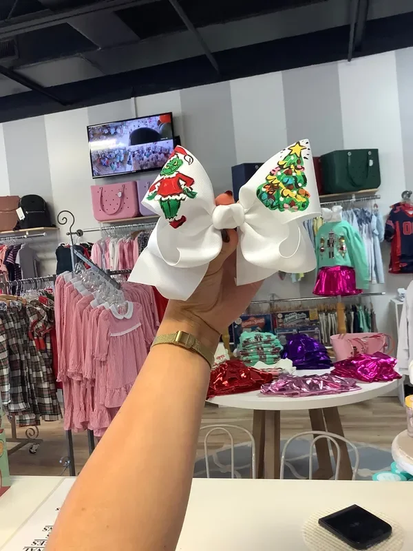 Grinch Bow with Christmas Tree