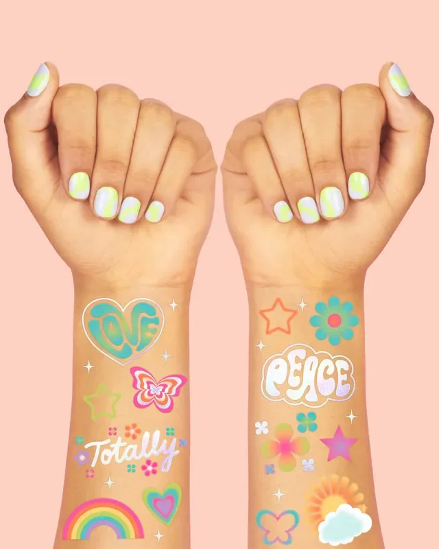 Groovy Rainbow Tats – 68 Temporary Tattoos