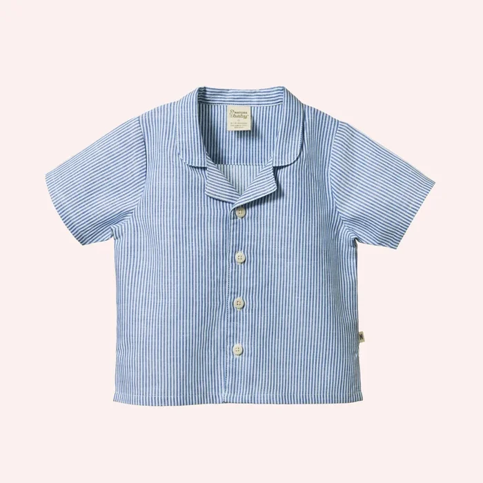Guthrie Shirt Linen – Blue Stripe