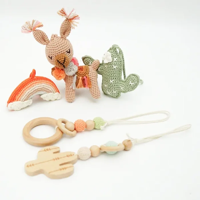 Handmade Crochet Toys For Baby Gym | Boho Desert