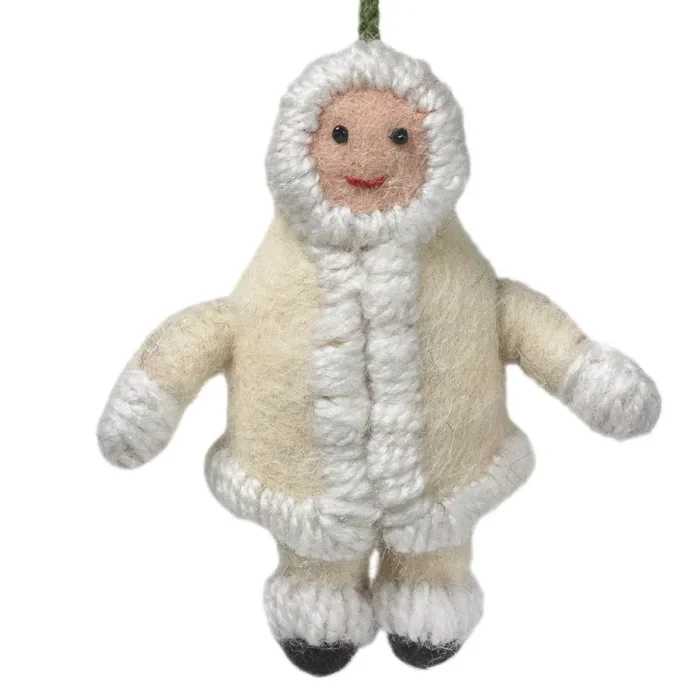 Handmade Felt Snowsuit Gal Christmas Ornament – In Cream