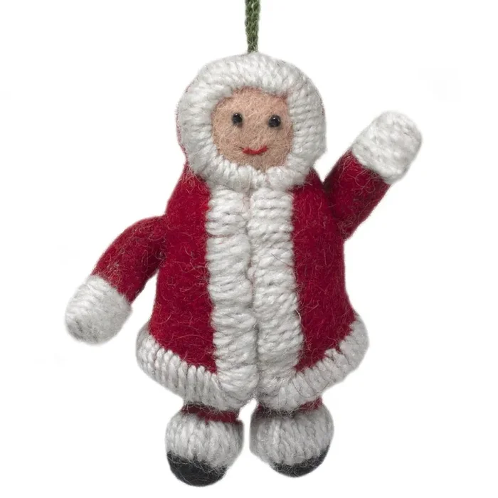 Handmade Felt Snowsuit Gal Christmas Ornament – In Red