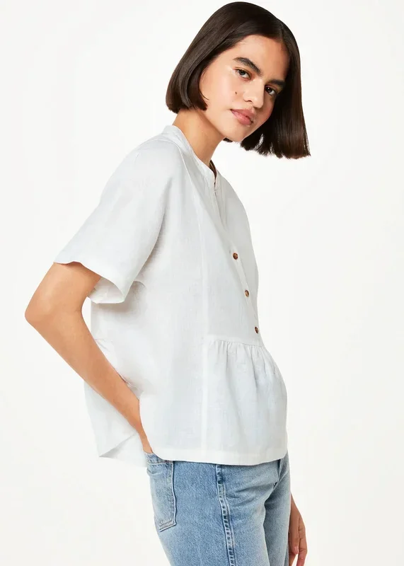 Hannah Linen Peplum Top