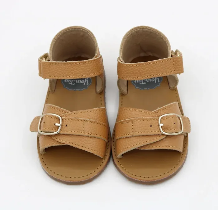 Harper Buckle Sandals – Honey (brown)