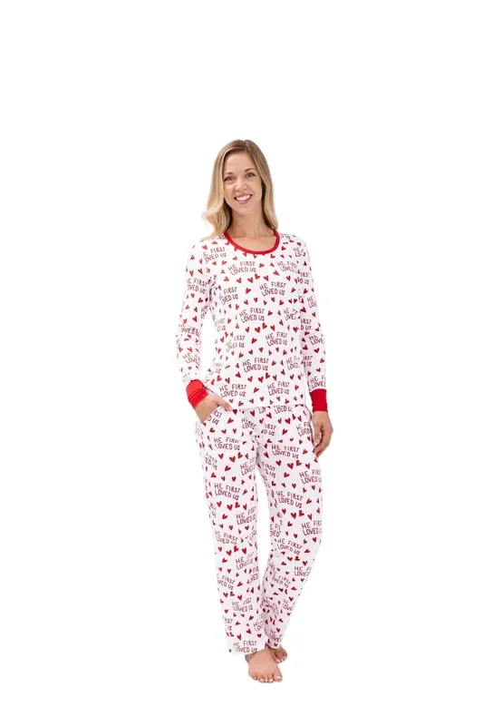 He First Loved Us Red Women’s Pj Set Cotton
