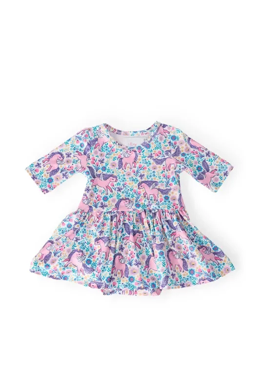 Head In The Clouds 3/4 Sleeve Twirl Bodysuit
