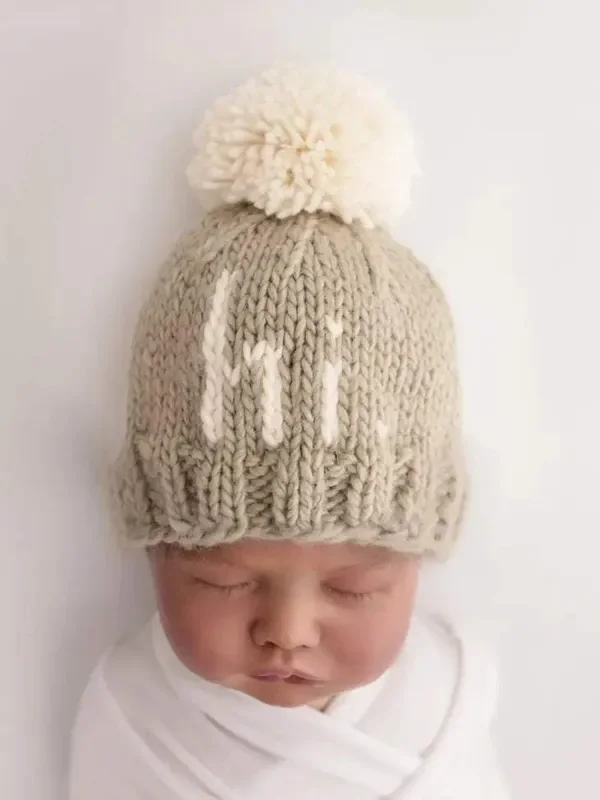 Hi. Pebble Brown Hand Knit Beanie Hat