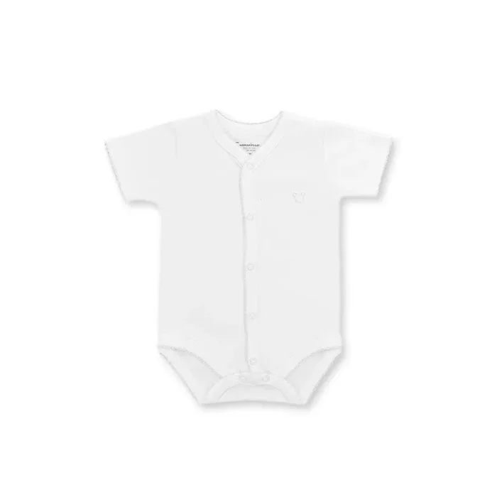 Honey Logo Short Sleeve Bodysuit, White