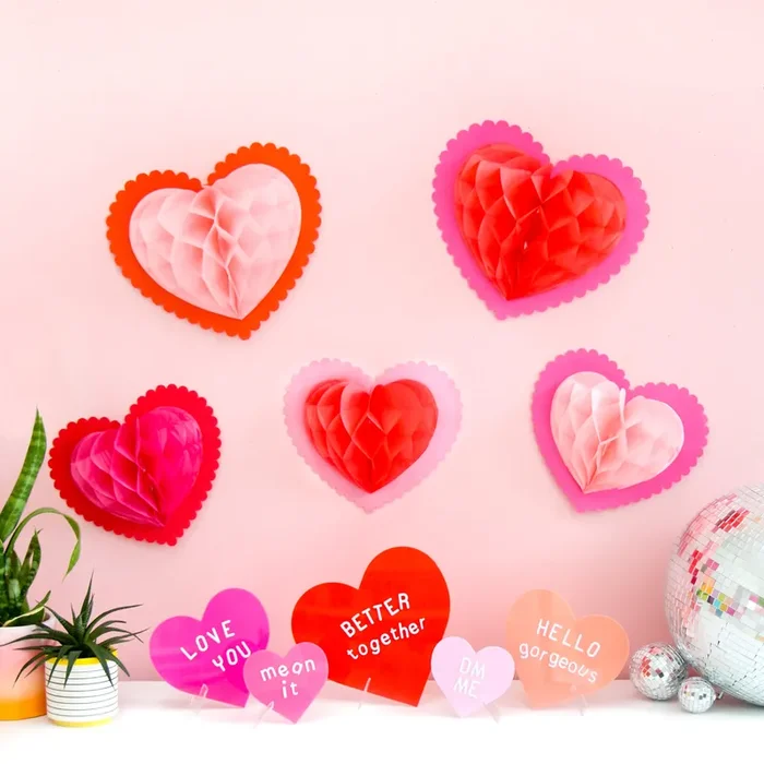 Honeycomb Hearts – set of 5