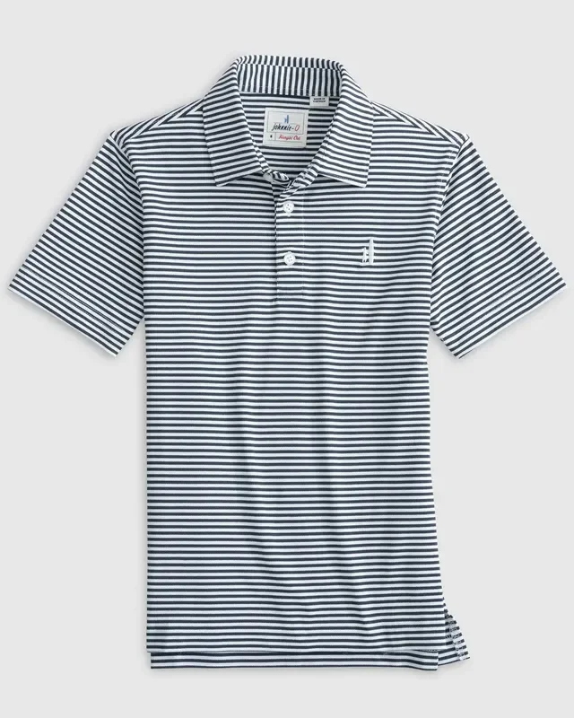 Hunter Striped Mesh Performance Polo Wake