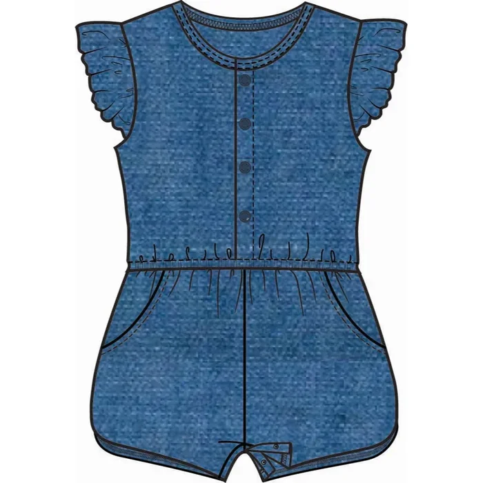 Infant Girls Chambray Romper
