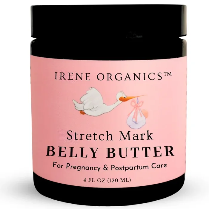 Irene Organics Belly Butter – Unscented Balm for Stretch Mark Defense