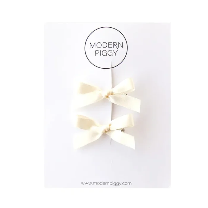 Ivory | Mini Ribbon Bow Set