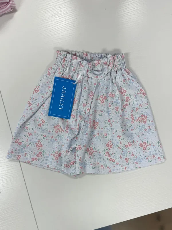J. Bailey Blue Floral Pima Hight Waitsted Shorts