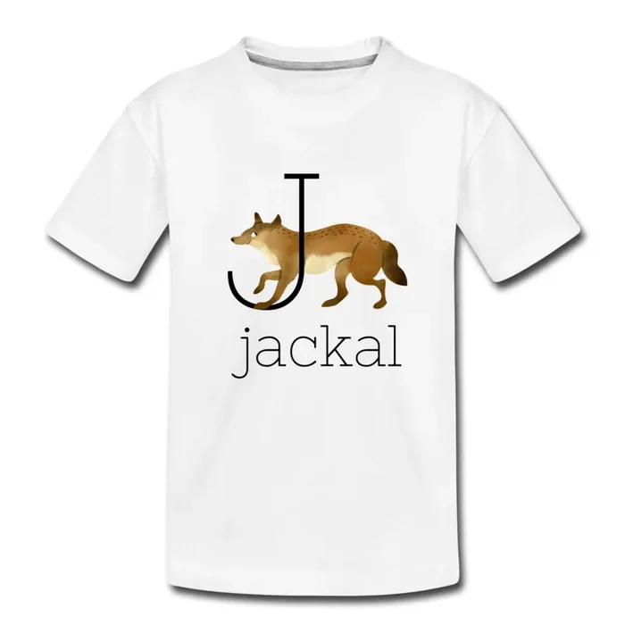 J is for Jackal Animal Alphabet Letter of the Day Organic Toddler T-shirt