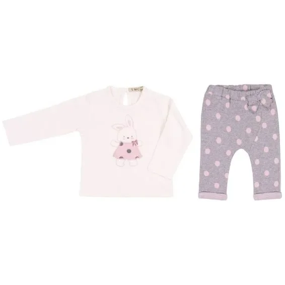 JACQUARD KNITTED PANT AND TOP W/BUNNY