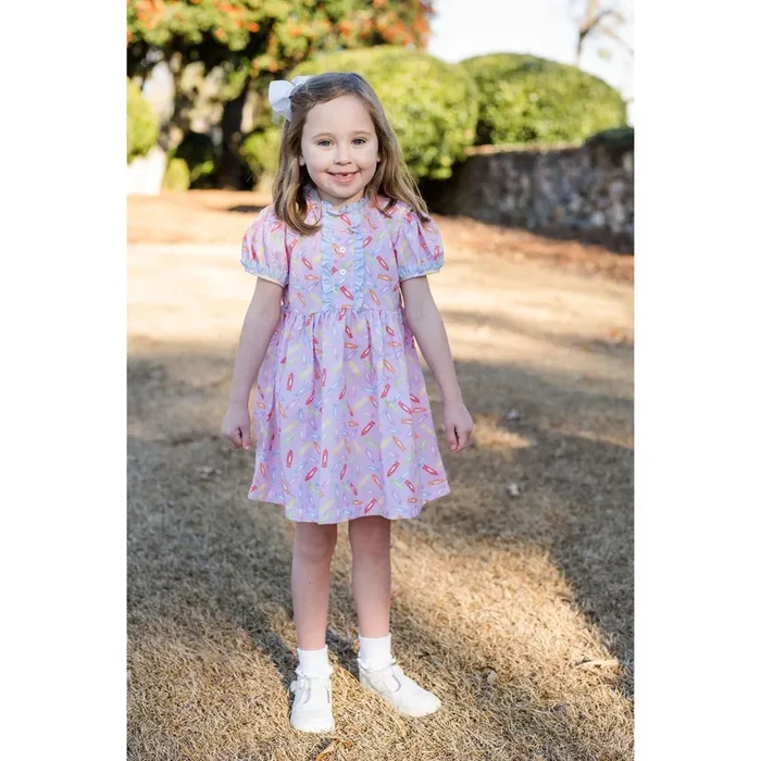 James & Lottie Annie Dress Pink Crayon