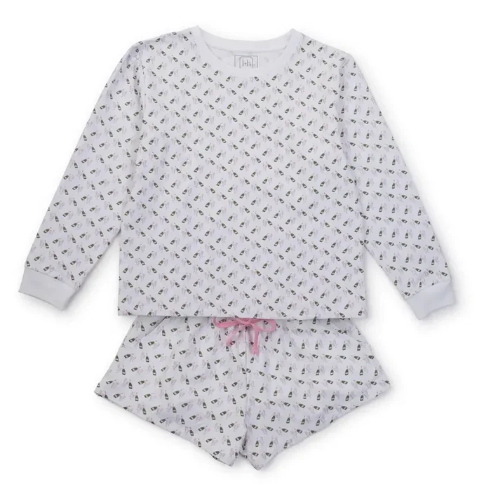 JanAnn Women’s Sweatshirt Short Set cheers to champagne