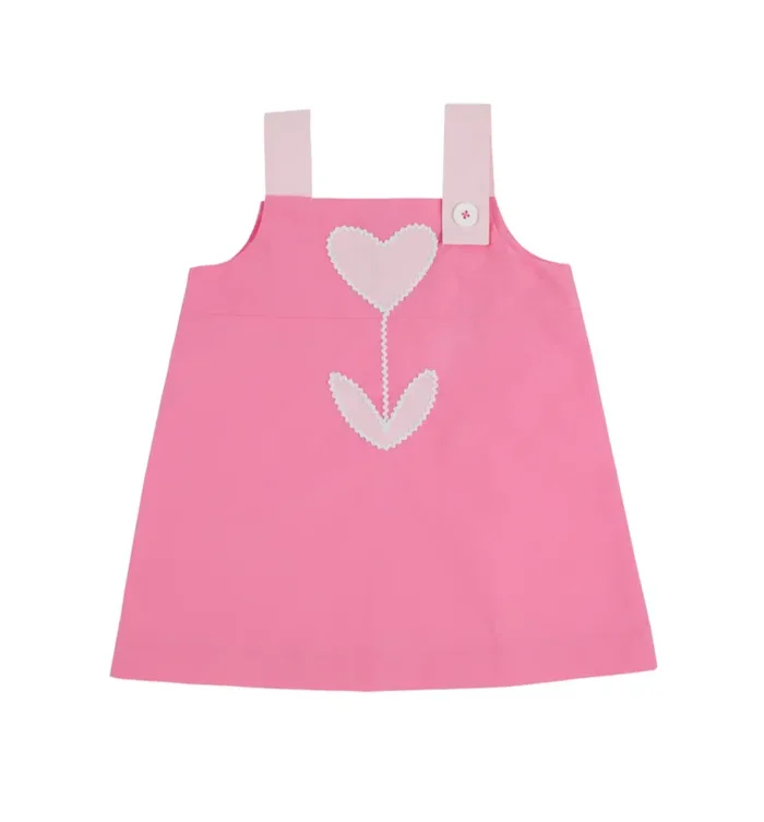 Jillian Jumper | Hamptons Hot Pink & Palm Beach Pink with Heart Tulip Applique