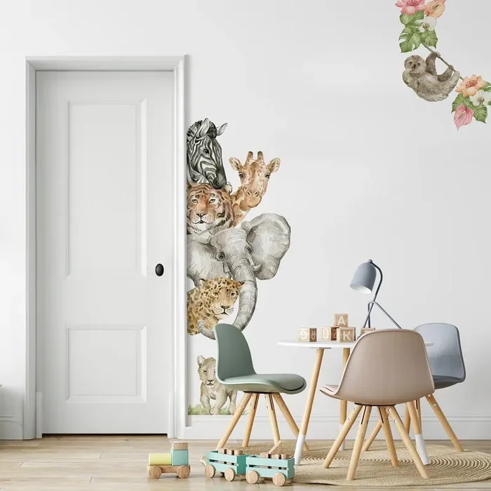 Jungle Animal Door Decal