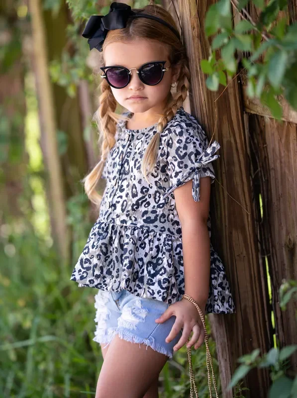 Jungle Fun Top and Denim Short Set