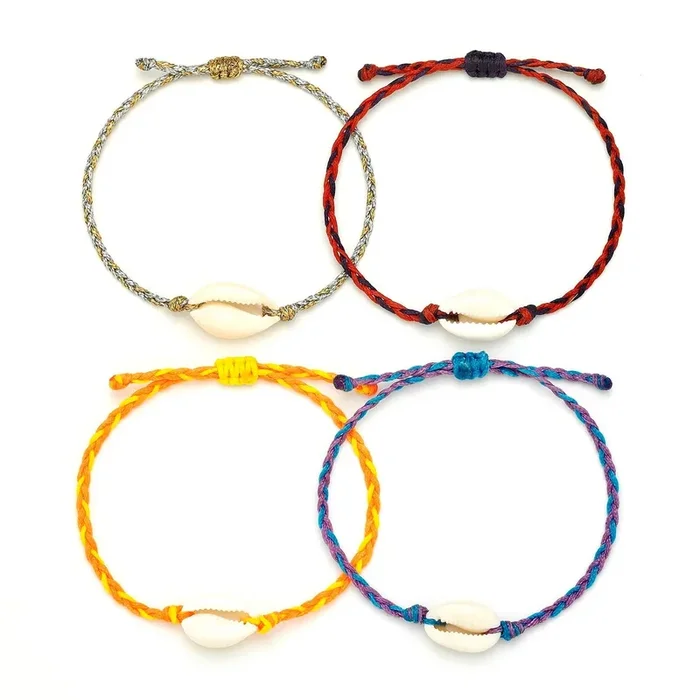 Kids Braided Cowrie Shell Bracelet