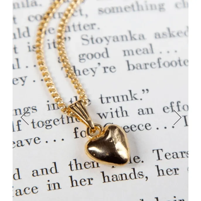 Kindred Objects- Vintage Gold Mini Puff Heart Necklace