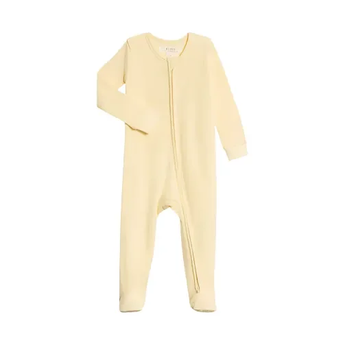 Kit Ribbed Organic Footed Sleeper – Butter