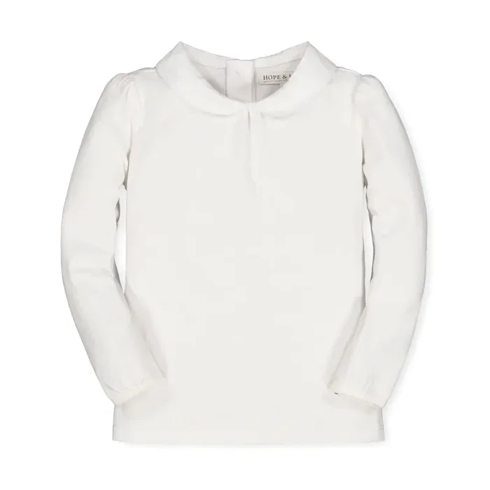 Knit Top With Woven Collar