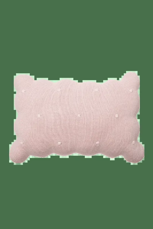 Knitted Cushion Biscuit Pink – Biscuit