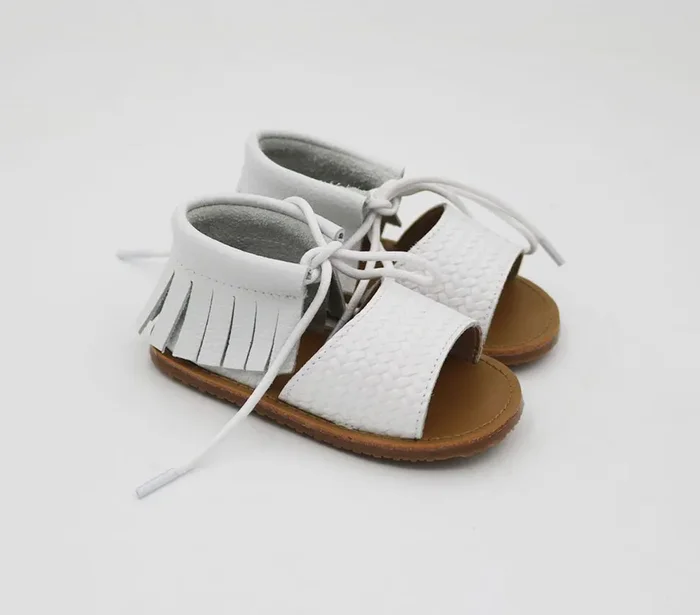 Krissy Fringe Sandals – White