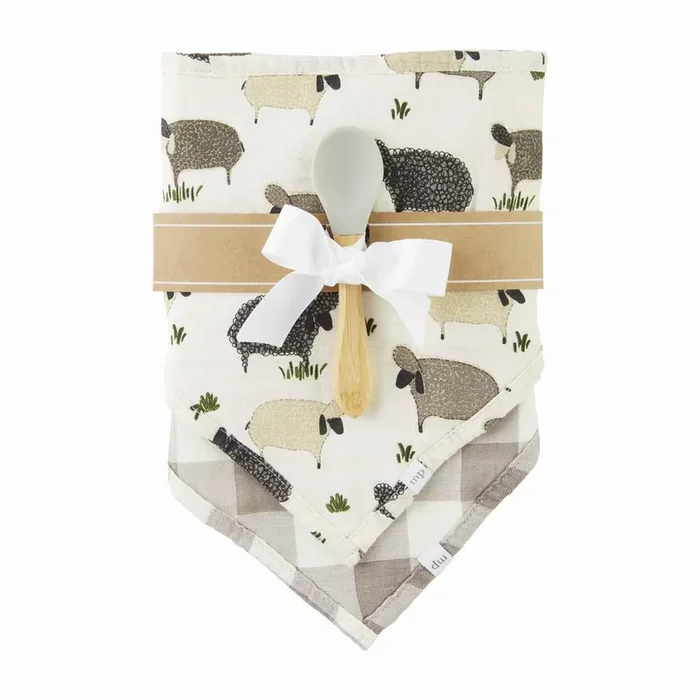 Lamb Bib & Spoon Set