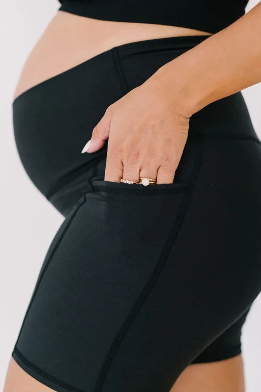 LAST CHANCE Maternity & Postpartum: Forever High Rise Pocket Shorts *FINAL SALE*