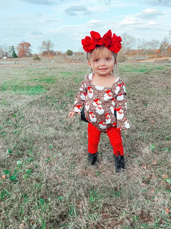 Leopard Santa Ruffle Romper