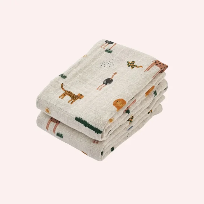Lewis Muslin Cloth 2 pack – Safari Sandy Mix