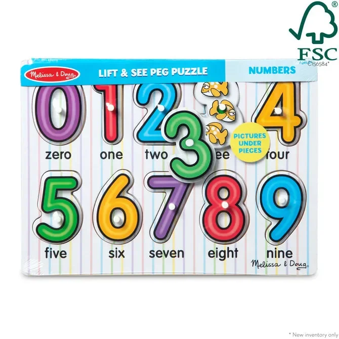 Lift & See Numbers Peg Puzzle – 10 Pieces