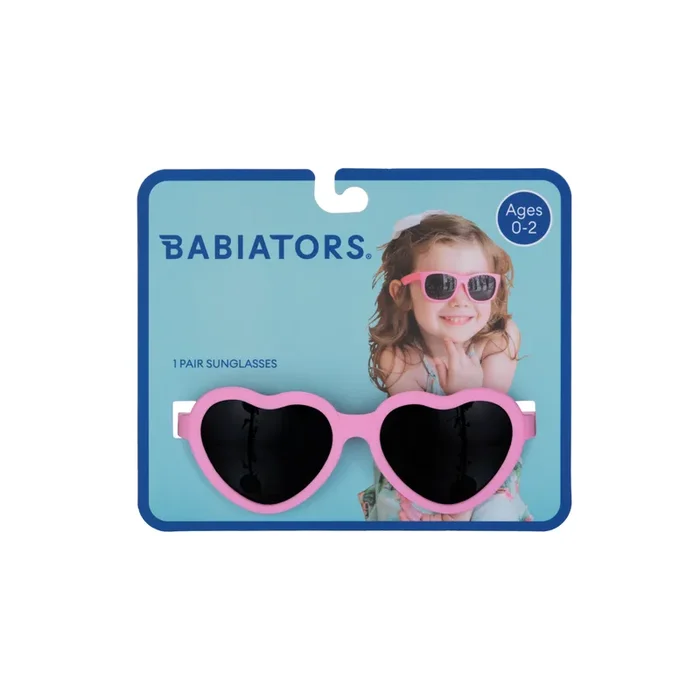 Light Pink Heart Kids Sunglasses on Peggable Hangtag