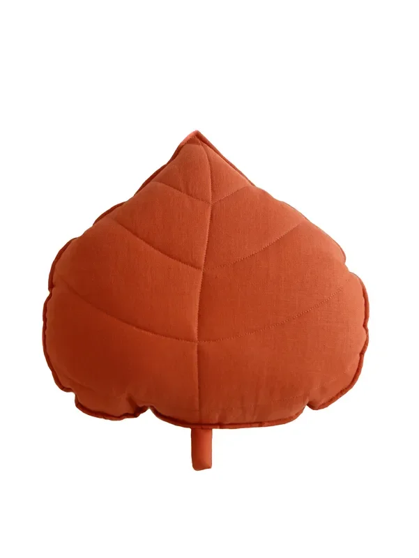 Linen Papaya Leaf Pillow
