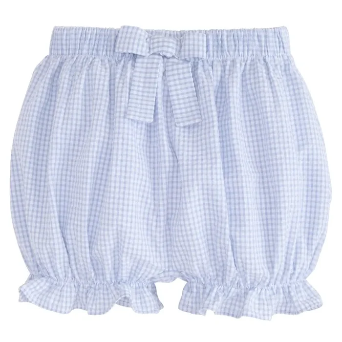 Little English Bow Bloomers Light Blue Gingham